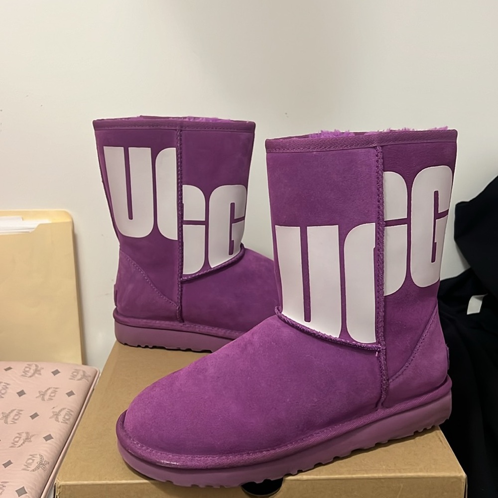 UGG Bold Logo Purple Boots